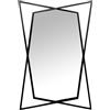 DRW Specchio da parete in metallo nero 60x2,5x90cm