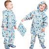 Domueay Tuta Impermeabile Bambino Tuta Antipioggia Completo Impermeabile Leggero Tutto in Uno Tuta Pioggia Portatile Giacca Impermeabile Ragazzi 3-5 Anni