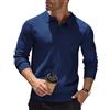 COOFANDY Maglione da Uomo Collo Polo Pullover a Maniche Lunghe Lavorato a Maglia vestibilità Classica Casual Formale Maglione Caldo Invernale Felpa Blu Marino XL
