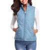 shownicer Gilet Donna Zip Up Giacca Smanicato Inverno Piumino Cappotto Ultraleggeri Trapuntato Senza Maniche Giacche con Imbottitura in Piumino A Azzurro M