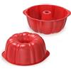 SILIVO Stampo Ciambellone in Silicone, 17.5 cm Antiaderente Tortiera per Ciambella, Stampo Rotondo per Torta
