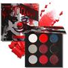 Afflano Tavolozza di ombretti neri rossi Halloween Goth Clown Makeup Metallic Argento Bianco Rosso Nero Eyeshadow Alta pigmentazione Joker Vampiro Scheletro Palcoscenico Cosplay SFX Nero Rosso Make Up