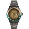 Out of Order GMT MARRAKESH Acciaio Swiss Quarzo Oro Data Marrone Verde Orologio Uomo