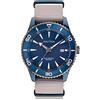 Nautica Men's Pacific Beach 44mm Beige Nylon Band Steel Case Quartz Blue Dial Analog Watch NAPPBF908