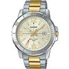 Casio MTP-VD01SG-9BV Men's Enticer Two Tone Stainless Steel Gold Dial Casual Analog Sporty Watch