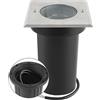 URing Faretto da incasso orientabile IP67 attacco GU10 faretti led esterno, 230V Faretti da Pavimento Luci da incasso calpestabile da Segnapasso esterno terra, 30cm cavo preinstallato, Piazza