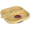 BIOZOYG Set con piatto quadrato di bambù I Piatto con base a ventosa e cucchiaio - certificato FSC I Set con ciotola in legno di bambù per bambini da merenda I Stoviglie di bambù rosse