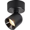 Budbuddy 12W Faretto da Parete o Soffitto Regolabile Faretti LED da Soffitto Interni Spot da Soffitto Nero Plafoniera Faretti Tondo Moderno per Soggiorno, Cucina, Corridoio e Spazi Commerciali 3000K