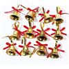 NN/A Yiyifor 36 campane di decorazione per albero Natale Nastro Rosso Plastica Piccola Campana Gioielli for Party Albero Di Natale Fai da Te Artigianato(oro)