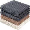 BW&HM Strofinacci in cotone, strofinacci da cucina, asciugamani da cucina (grigio+beige+marrone, 33 x 74 cm)