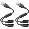 MOGOOD Cavo splitter USB Y splitter adattatore Dual USB 2.0 cavo di rete per carica/trasferimento dati Dual Double USB Extender Hub Extra Multiport Data Split Adattatore per computer