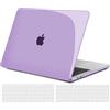 TECOOL Cover per MacBook Pro 13 Pollici 2016-2022 (M2 M1 A2338/A2289/A2251/A2159/A1989/A1706) con Touch Bar, Custodia Rigida Protettiva Sottile in Plastica e Copritastiera UE, Cristallo Lilla