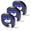 UniPlus 3x Compatibile per il nastro di etichette 91221 S0721660 91201 12mm x 4m per il nastro di etichette xr in plastica per la stampante di etichette LT110T LT100H QX50 XR 200B nero su bianco