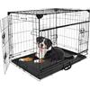 MaxxPet Gabbia Per Cani - Kennel Cane Grande - Cuccia Moderna da Interno - Trasportino Per Cani - Casetta per Animali - Gabbia per Gatti - Vassoio Multiuso Rimovibile - 78x48x56 cm - Nero