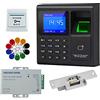 FTSTech Kit Controllo Accessi RFID con Tastierino Numerico Apriporta, Tastiera Codice per Presenze, Serratura Elettrica NC, Pulsante Uscita, 10 Portachiavi ID e Alimentatore 12V