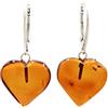 amber-us Orecchini a forma di cuore in ambra cognac e colori gialli con fibbia in argento sterling 925, ambra baltica, 17 x 15 x 6 mm, gioielli in ambra (cognac)
