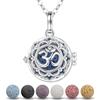 EUDORA Harmony Ball Collana con Diffusore di Oli Essenziali per Donne, Pendente con Diffusore di Aromaterapia OM Lotus Medaglione di Pietra Lavica Gioielli per Meditazione yoga, 24 pollici, 7 pezzi