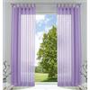 Gardinenbox 61000CN - Set di 2 tende trasparenti per soggiorno, in voile, con passanti, con chiusura a nastro, 245 x 140 cm, colore: lilla