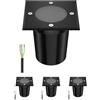 ledscom.de 4 pezzi Lampada da incasso a pavimento RELI per esterni, IP67, nero, angolare, 11 x 11cm, 1x GU10 max. 15W, smerigliato