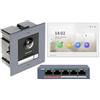 HIKVISION KIT-KD8003W Kit Videocitofono IP 2 Megapixel 180°+ cornice da incasso con monitor bianco Touch Wifi e Switch PoE
