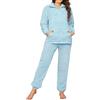 RITOSTA Pigiama Donna Invernale Felpato Pigiama Invernale in Pile Morbido Pigiami Stitch Lungo Pigiama Natalizio Tuta Termica Due Pezzi Donna con Felpa Pile di Cerniera,Pantalone (Blu,XL)