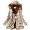 Onsoyours Cappotto Donna Elegante Pelliccia Faux Giacca Donna Invernali Eleganti Parka Lunghi Elegante Trench Giubbotto Invernale Lungo Cappotti Cachi XS