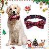 WNING Collare per cani con papillon, classico collare per cani a quadri natalizi con fiocco di neve con fibbia regolabile per cani di taglia media taglia grande Animali domestici (rosso, S)