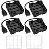 KUOQIY 4 Pezzi 8x1.5V AA Supporto Batteria, KUOQIY 12V Portabatteria con Presa USB Femmina, AA Battery Holder, con Custodia Batteria in Plastica