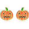 LINSTER Orecchini di Halloween in Argento Sterling 925 Zucca Pipistrello Ragno Fantasma Orecchini a Lobo Gioielli per Festa di Halloween Volto Sorridente Zucca per Donne Ragazze Adolescenti