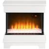 HOMCOM Caminetto Elettrico a 10 Colori con Spegnimento Automatico e Timer da 12h, 61x28x66.5 cm, Bianco|Aosom