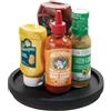 InterDesign iDesign The Home Edit Piatto girevole Lazy Susan da 22,9 cm con bordo rialzato, legno paulonia nero