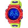 aswan watch Orologio Digitale Bambino con Sveglia, Cronometro, Data, Luce LED-Orologio da polso Ragazzo con Cinturino in Silicone-Blu,S/M