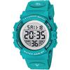 aswan watch Orologio Digitale Bambino con Sveglia, Cronometro, Data, Luce LED-Orologio da polso Ragazzo con Cinturino in Silicone-Blu,S/M