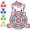 DQMOON Giochi da Giardino Esterno per Bambini, 64 cm/25 Pollici -12 Palline Adesive Unicorno Freccette Bersaglio 3-10 Anni, Regalo Natale Compleanno