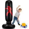 EQARD Sacco da Boxe Gonfiabile per Bambini 157cm Sacco da Boxe Autoportante per Rimbalzo Immediato Sacco da Boxe per Praticare Karate Taekwondo MMA (Leone Nero)