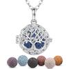 EUDORA Harmony Ball Collana con Diffusore di Oli Essenziali per Donne, Albero Della Vita Diffusore di Aromaterapia Collane con Ciondolo Palla di Pietra Lavica Medaglione Gioielli Regali, 24, 7 pezzi