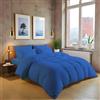 MistyMorning Set copripiumino tinta unita, biancheria da letto e lino di qualità morbida e premium, cotone egiziano con 200 fili. (Blu, super king)