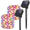 DIWUJI 2 Pezzi Stringa Luci Solari, 10M 100 LED Catena Luminosa Solare Energia, Impermeabile Auto on/off Lucine da Esterno Decorative per Giardino Natale Patio Cancello Festa Matrimonio Cortile, Colore