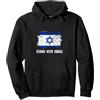 Stand With Israel Shirts & Pro-Israel Gi Stand With Israel Distressed Grunge Israeli Flag Felpa con Cappuccio