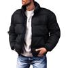 Oanviso Giacca Invernale Uomo Piumino Giacca Calda Spessa Cappotto con Collare Alto Giubbotto Giacche Parka a Vento Maniche Lunghe Cerniera Outdoor Giacca A Nero S