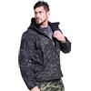 LucaSng Uomo Militare Tattico Camouflage Softshell Giacca Autunno Inverno Outdoor Pile Fodera Impermeabile Antivento Giubbotto con Cappuccio Trekking Caccia Campeggio Cappotto (Nero, L)