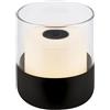 BRILONER - Mini lampada da tavolo a LED senza fili, lampada da comodino dimmerabile, lampada da scrivania, lampada da lettura, lampada da tavolo per esterni e interni, luce bianca calda, 9x10cm, nero