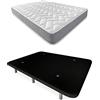 DUÉRMETE ONLINE - Letto completo con materasso viscotec reversibile + base imbottita rinforzata colore nero con 6 gambe metalliche filettate, 105 x 190