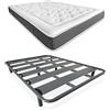 DUÉRMETE ONLINE - Letto completo con materasso viscoelastico Bio Nature + rete rinforzata 40 x 30 mm con 4 gambe metalliche filettate, 90 x 190
