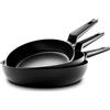 CASTEY - Set di padelle in titanio, misure 24, 26 e 28 cm, antiaderente, senza PFOA, rinforzato con particelle di titanio, manico ergonomico, adatto a tutte le cucine
