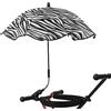 JUOPZKENN Ombrellone per passeggino, protezione UV, universale, con morsetto, 360 gradi, per sedie da spiaggia, impermeabile, portatile, per passeggini, golf, carrelli, sedie a rotelle (stampa zebrata)