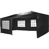 MaxxGarden Gazebo esterno resistente - gazebo da giardino - padiglione con 4 pareti laterali avvolgibili - protezione UV 50 + - 3x4 m - Nero