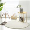 Teppich Wölkchen Tappeto Soffice Di Pelliccia Finta Di Coniglio - Decorazione Da Salotto - Tappeto Di Pelliccia Lavabile Come Tappetino Da Letto - Beige - 120cm Rotondo