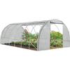 IDMarket Tunnel da giardino, 4 stagioni, 18 m², bianco, 6 x 3 m