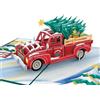papercrush® Biglietto di Natale pop-up Driving Home for Christmas - Biglietto di Natale 3D divertente con camion e albero di Natale per uomini (amico, papà, marito, cognato), Carta regalo nataliza
